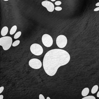 Black And White Puppy Footprin Minky