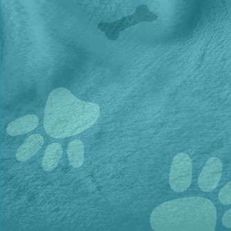 Blue Dog Footprints And Bones Minky