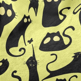Big Eyed Cat Silhouette Minky