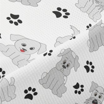 Cartoon Gray Puppy Piqué