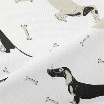 Hand Drawn Two-color Dachshund Piqué