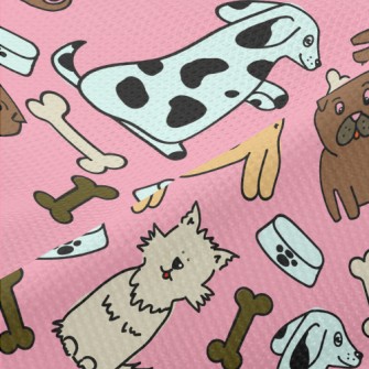 Colorful Puppy Doodle Piqué