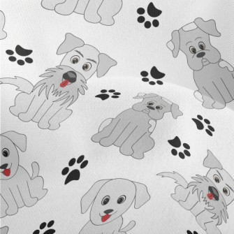 Cartoon Gray Puppy Lightweight Performance Linen