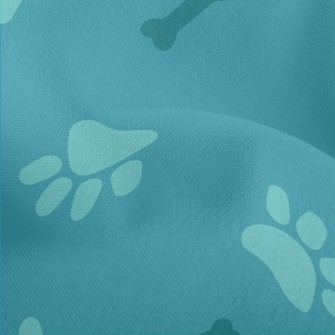 Blue Dog Footprints And Bones Lightweight Performance Linen