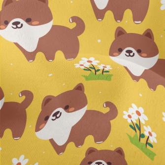 Puppy In The Garden Lightweight Performance Linen