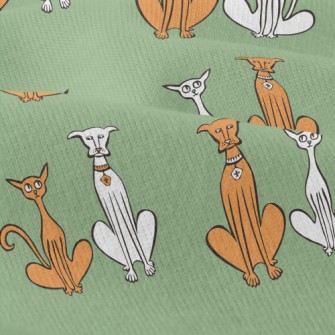 Hand Drawn Slender Cat And Dog Modern Jersey