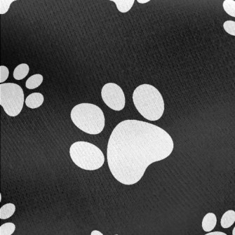 Black And White Puppy Footprin Jersey Backed Fleece