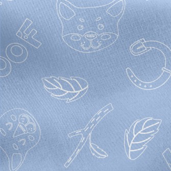 Simple Lines Dog Head Jersey Backed Fleece