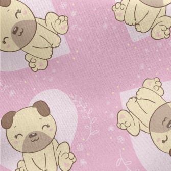 Cute And Lovely Pug Jersey Backed Fleece