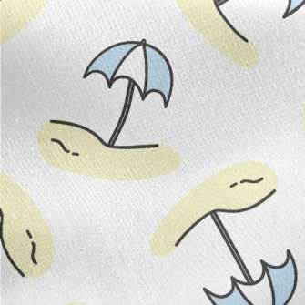 Cute Beach Umbrella Jersey Backed Fleece