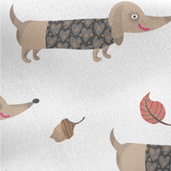 Autumn Dress Up For Dachshund Jersey Backed Fleece