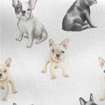 French Bulldogs Of Different C Jersey Backed Fleece