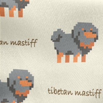 Pixel Style Gray Puppy Jersey Backed Fleece