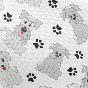 Cartoon Gray Puppy Pongee