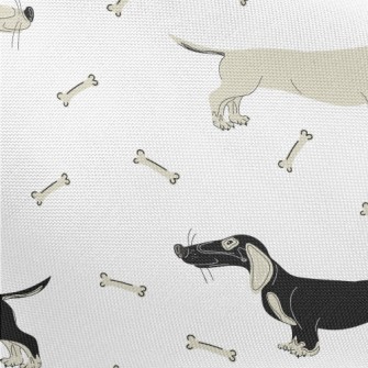 Hand Drawn Two-color Dachshund Pongee