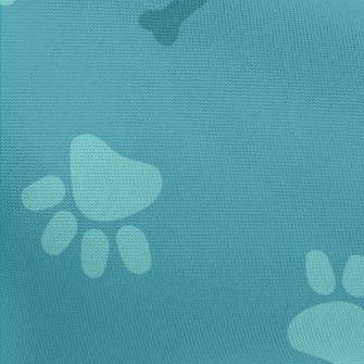 Blue Dog Footprints And Bones Pongee