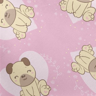 Cute And Lovely Pug Pongee