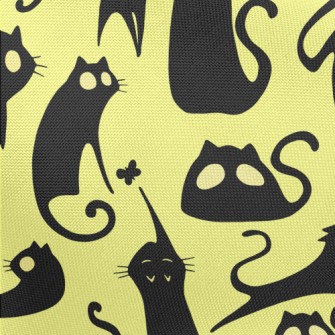 Big Eyed Cat Silhouette Pongee