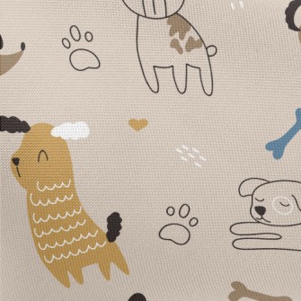 Many Kinds Of Happy Puppies Pongee