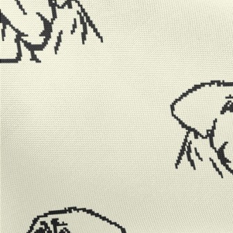 Cartoon Pixel Dog Head Pongee