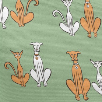 Hand Drawn Slender Cat And Dog Pongee