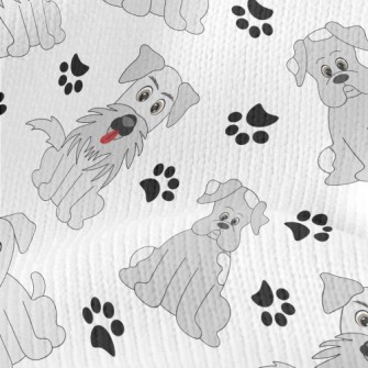 Cartoon Gray Puppy Stretch Jersey