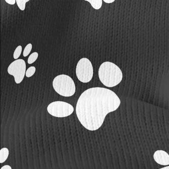 Black And White Puppy Footprin Stretch Jersey