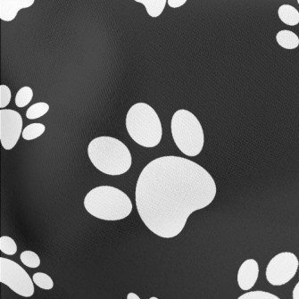 Black And White Puppy Footprin Lightweight Cotton Poplin