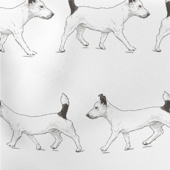 Puppy On A Walk Lightweight Cotton Poplin