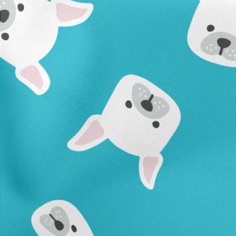 Cartoon French Bulldog Lightweight Cotton Poplin