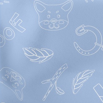 Simple Lines Dog Head Lightweight Cotton Poplin