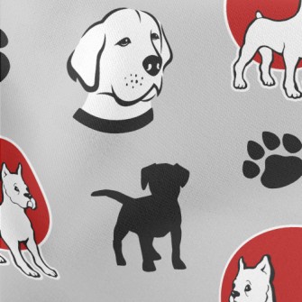 Puppy Silhouette With Labrador Lightweight Cotton Poplin