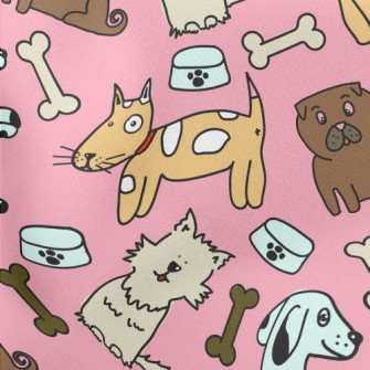Colorful Puppy Doodle Lightweight Cotton Poplin