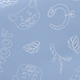 Simple Lines Dog Head Midweight Cotton Poplin