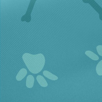 Blue Dog Footprints And Bones Midweight Cotton Poplin