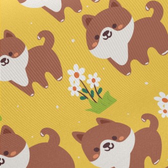 Puppy In The Garden Midweight Cotton Poplin