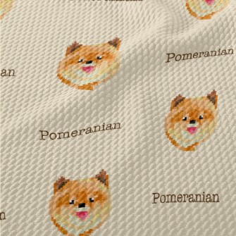Pixel Smiley Pomeranian Birdseye Piqué