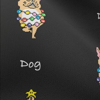 Pixel Christmas Puppy Chiffon