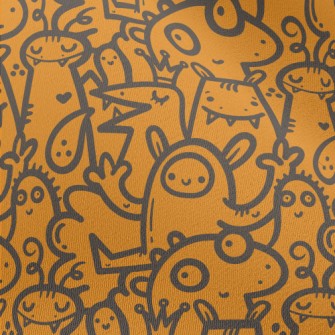 Cartoon Monster Doodle Chiffon