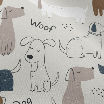 Hand Drawn Elegant Puppy Chiffon