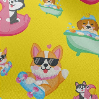 Cute Dog Playing Skateboard Chiffon