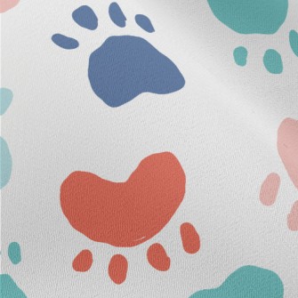 Colorful Animal Paw Prints Chiffon