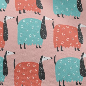 Hand Drawn Funny Puppy Chiffon