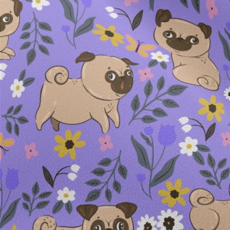 Pug In The Garden Chiffon