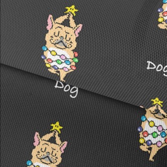 Pixel Christmas Puppy Waterproof Oxford