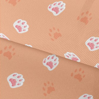 Hand Drawn Pink Cat Paw Waterproof Oxford