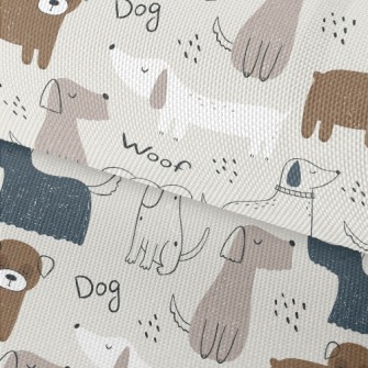 Hand Drawn Elegant Puppy Waterproof Oxford