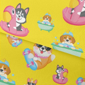 Cute Dog Playing Skateboard Waterproof Oxford