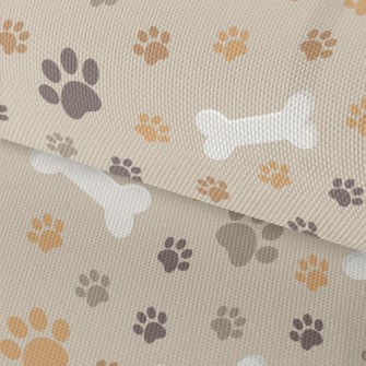 Dog Paw Prints And Dog Bones Waterproof Oxford