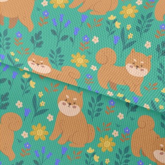 Shiba Inu In The Garden Waterproof Oxford